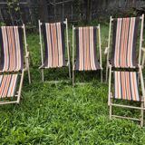 Set of 4 vintage deck chairs