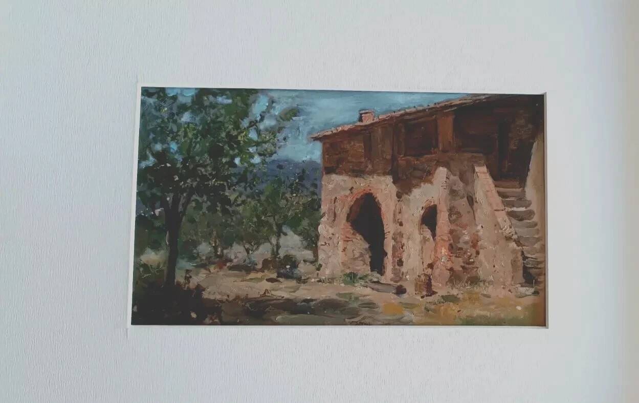 Oil painting on panel, Tuscan school, early 1900s