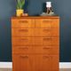 Restored Teak 1960s Retro 2 Over 4 Tall Chest Of Drawers By Meredew