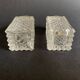 Salière et poivrières en verre pointe de diamant des années 60