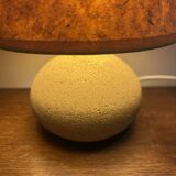 stone lamp with its lampshade in dried flowers 1970