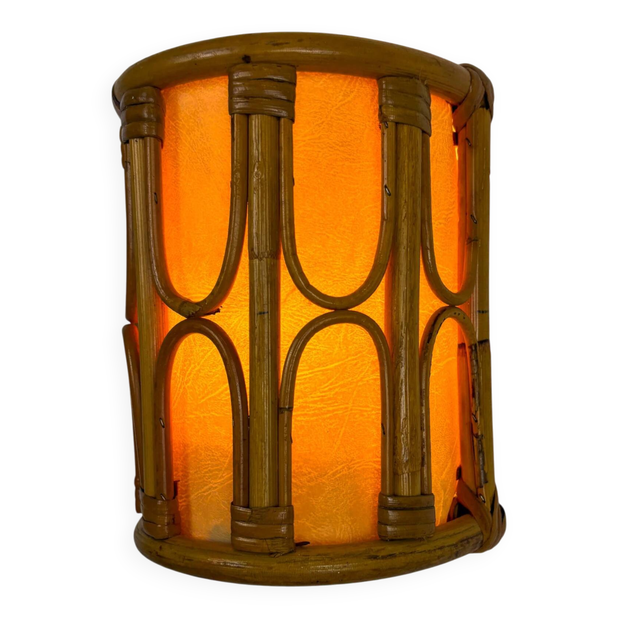 Mid-century rattan wall sconce, Italy, circa 1960s