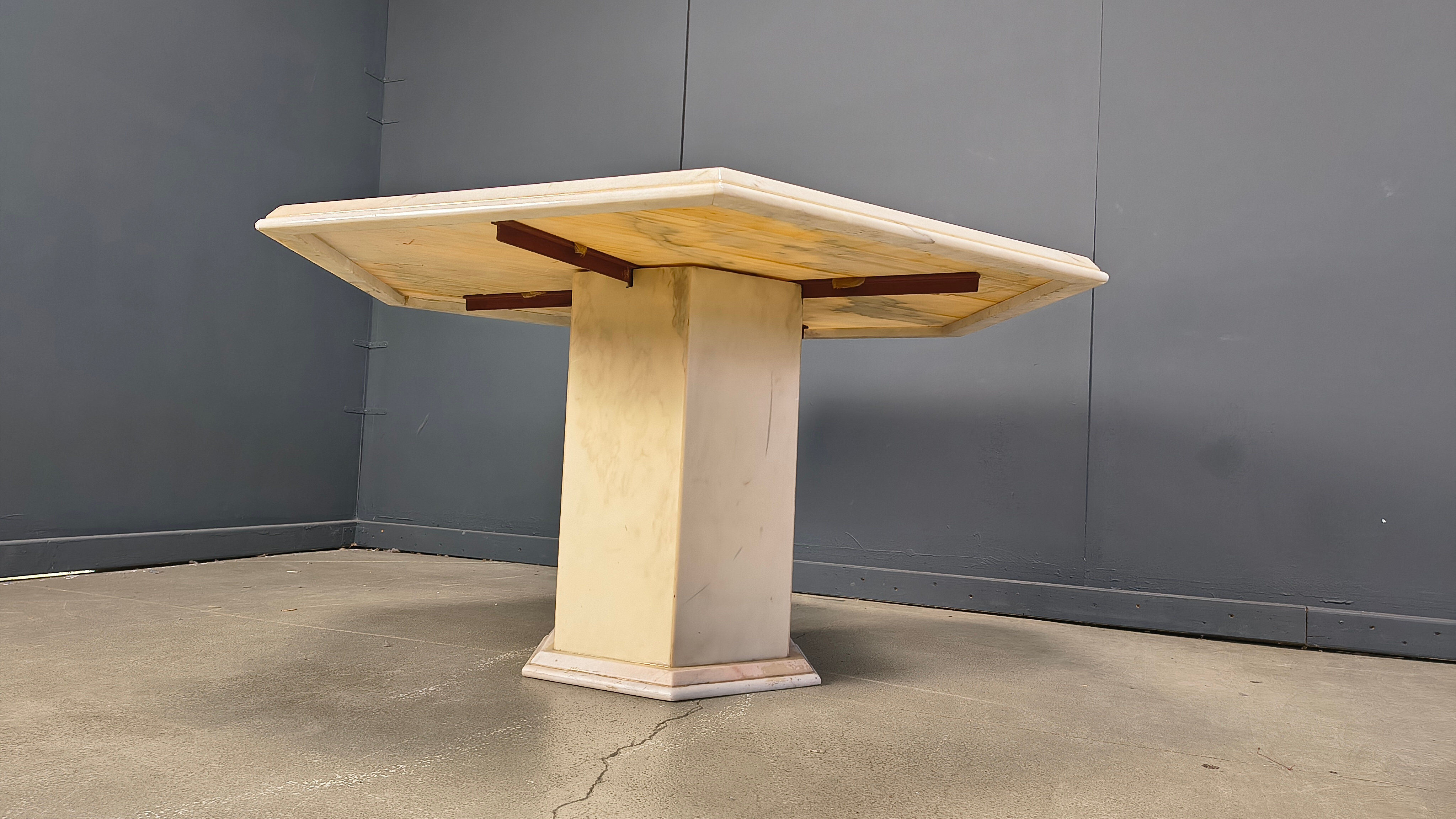 Octagonal Italian marble dining table 1970s