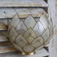 Wall mounted wall light down Pearl and brass, vintage