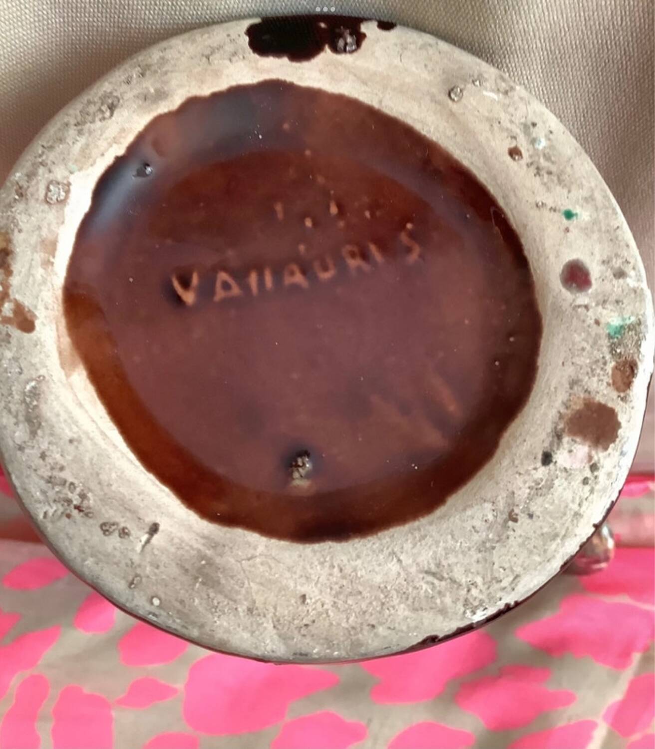 Vallauris Vase Vintage 2 handles Height 33 cm