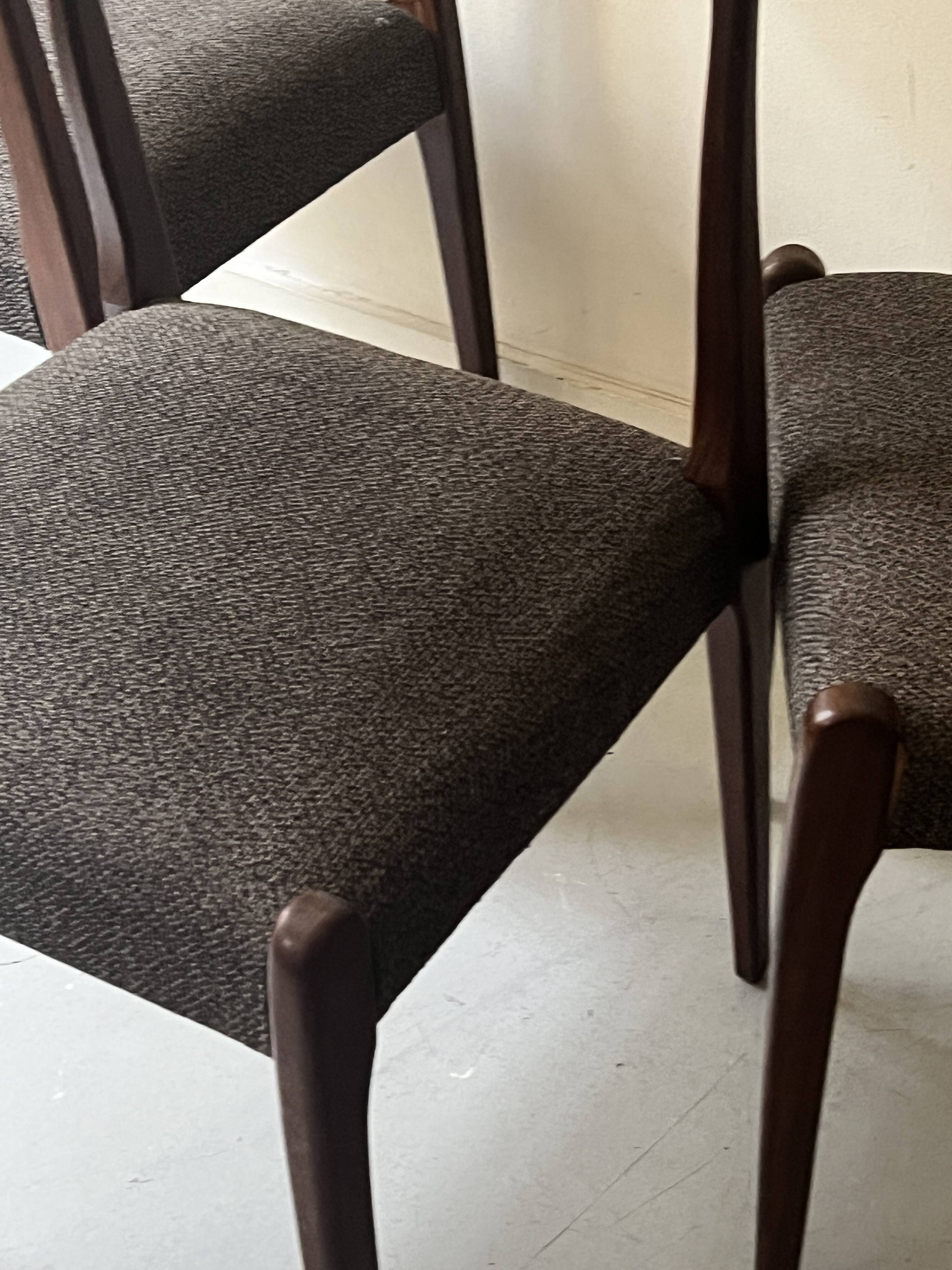 Set of 4 Scandinavian teak chairs by Niels Otto Moller, Denmark 1950.