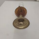 Oil lamp in bronze and crystal