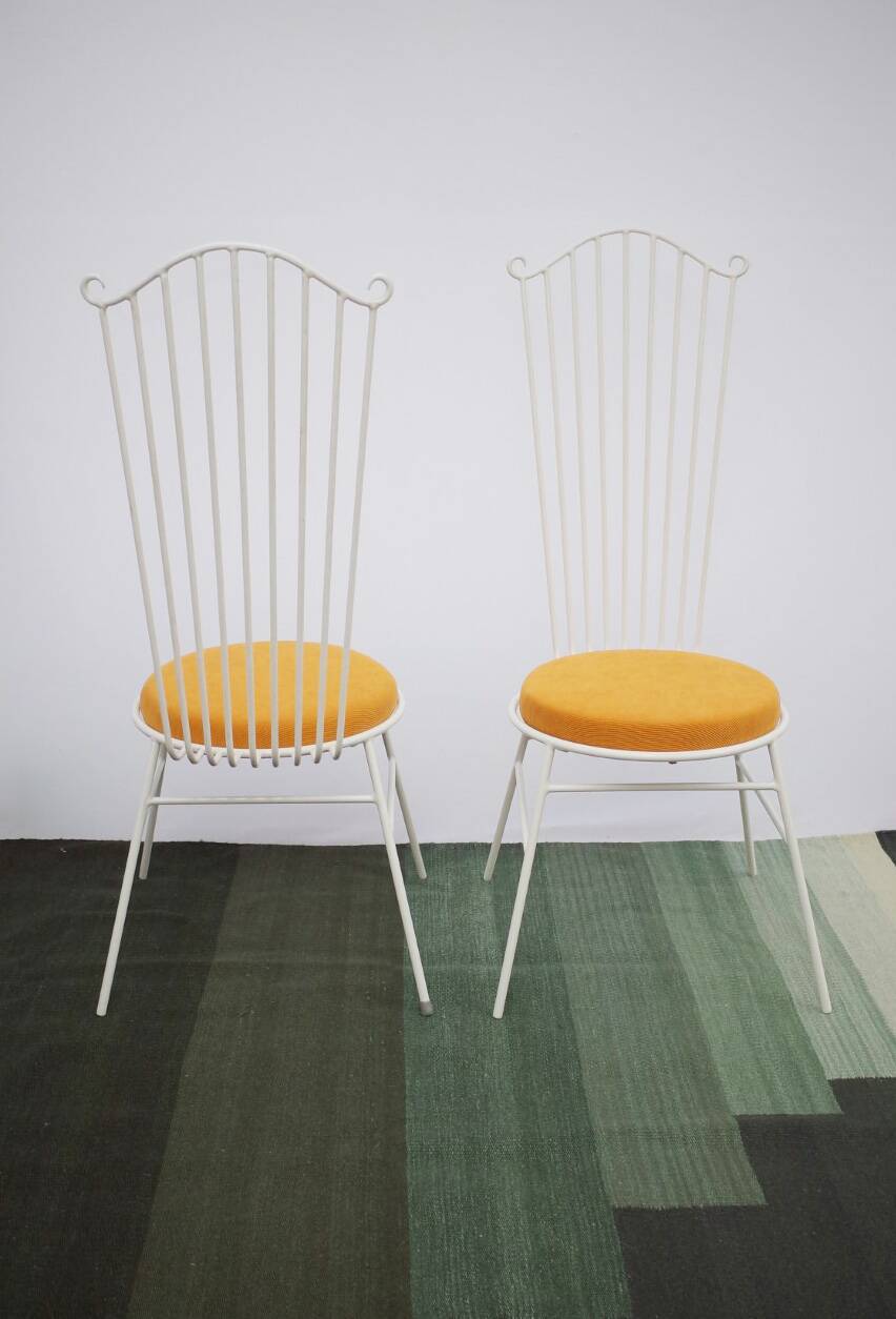 2 x Gartenstuhl vintage Metall blanc