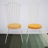 2 x Gartenstuhl vintage Metall blanc