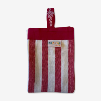 Red striped tea towel