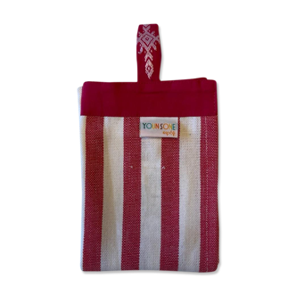 Red striped tea towel