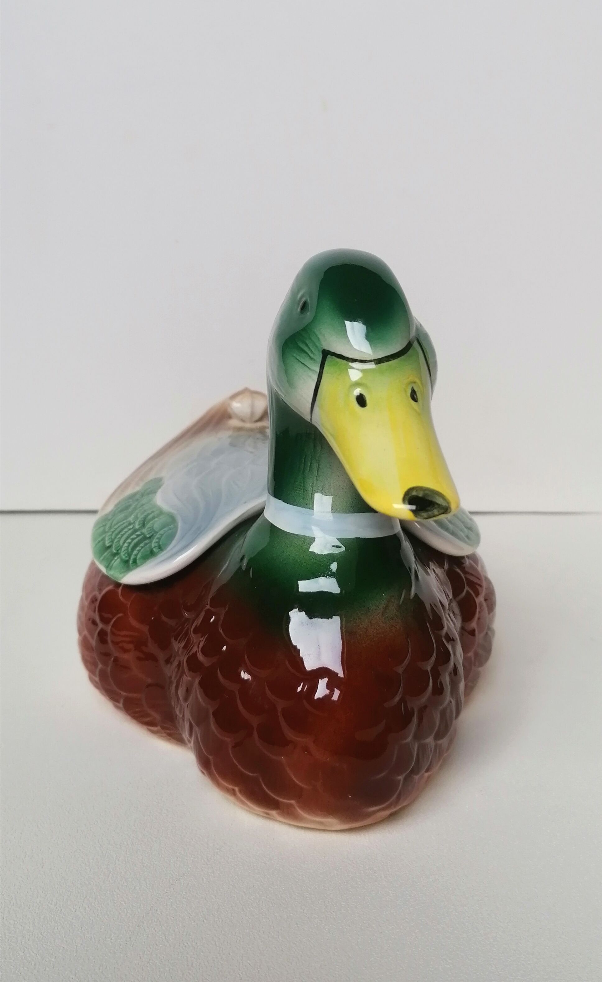 Empty pocket duck Francesco Guarino slip majolica