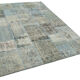 Tapis anatolien contemporain tissé à la main 173 cm x 245 cm tapis patchwork bleu