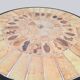 Vintage round ceramic herbarium coffee table Roger Capron