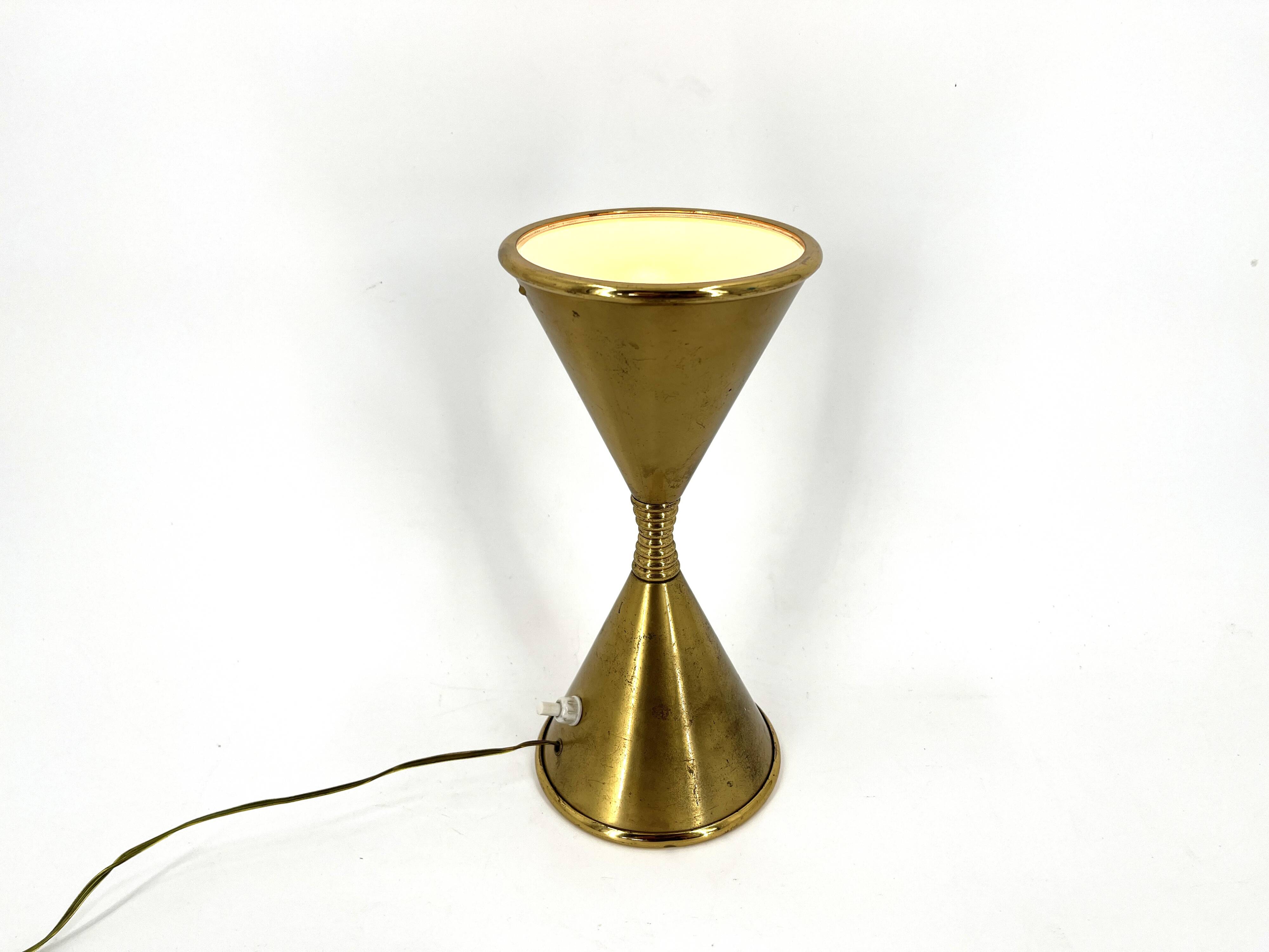Mid century brass table lamp model Clessidra by Angelo Lelli for Arredoluce