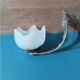 Applique lampe tulipe rose pâte de verre base fonte métal patiné
