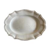 Plat début 19e en faïence à godrons