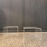 Pair of sofa pieces in plexiglass 1970/1980