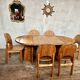 Large Scandinavian pine table - 6 chairs