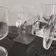 6 transparent cavalier cups thick vintage glass base 1970s