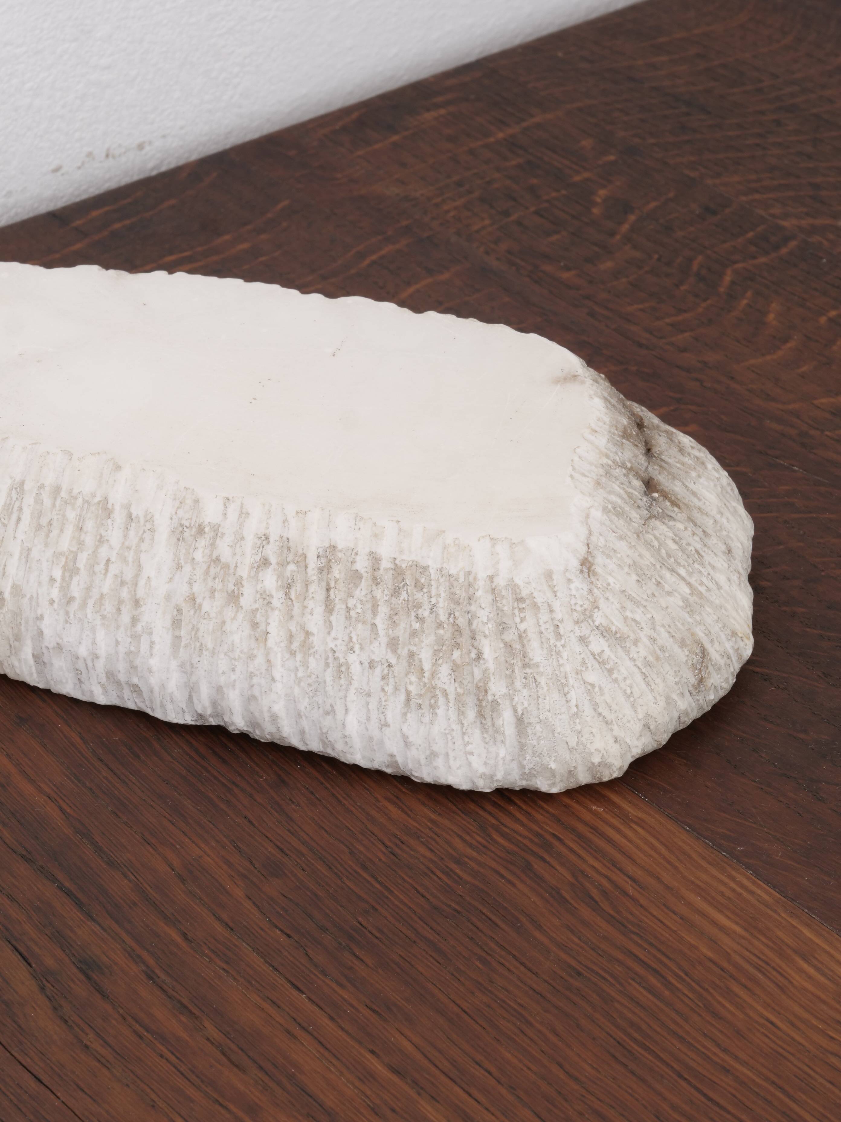 Brutalist free-form alabaster emptier