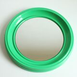 Space age round green molded plastic mirror, 1970s.