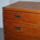 Victorian military pine commode with brass fittings.