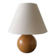 Lampe boule en bois blond vintage