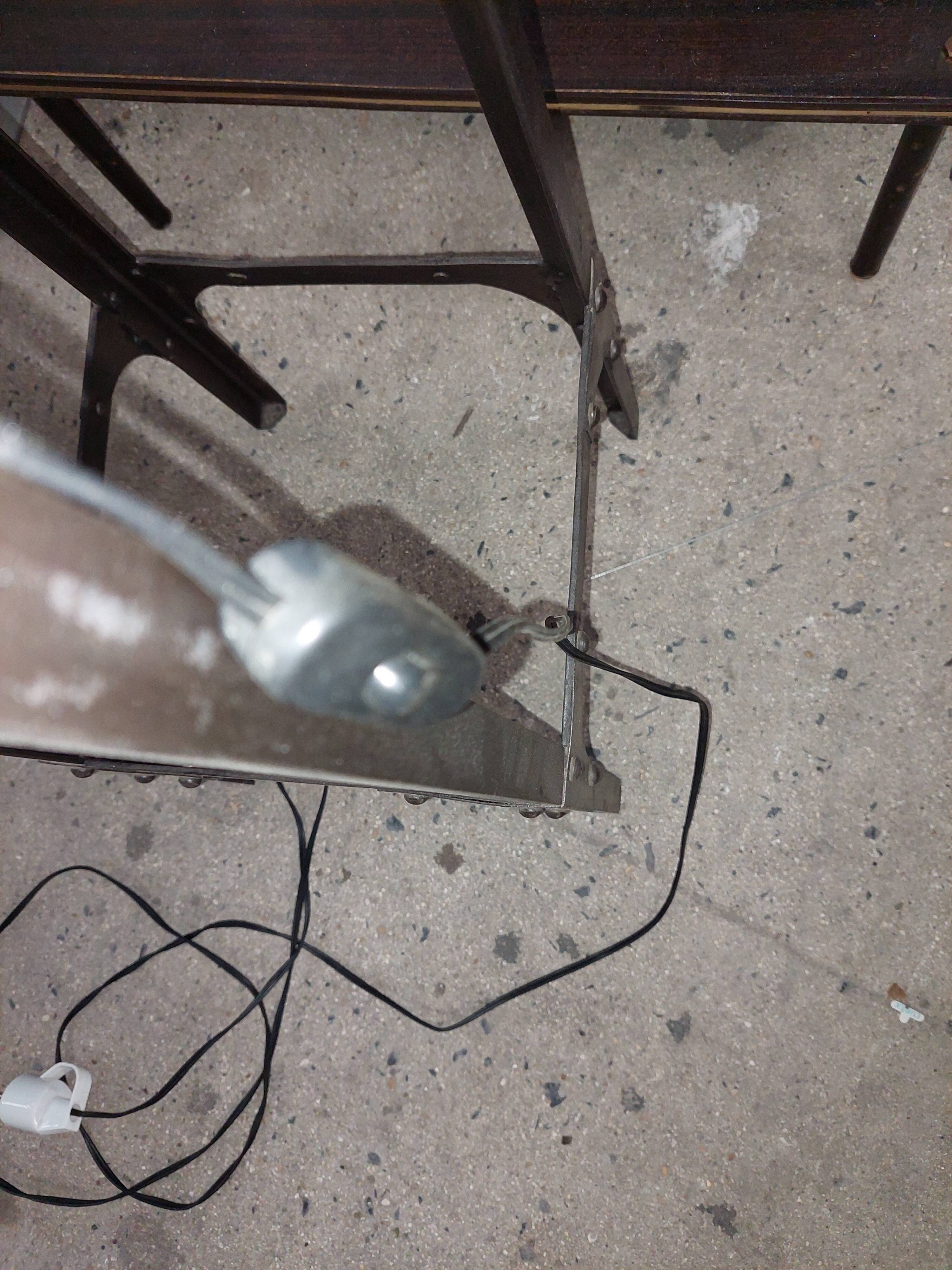 Dark brown industrial floor lamp