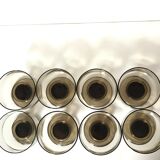 Lot of 8 Mobil cups in smoked glass
