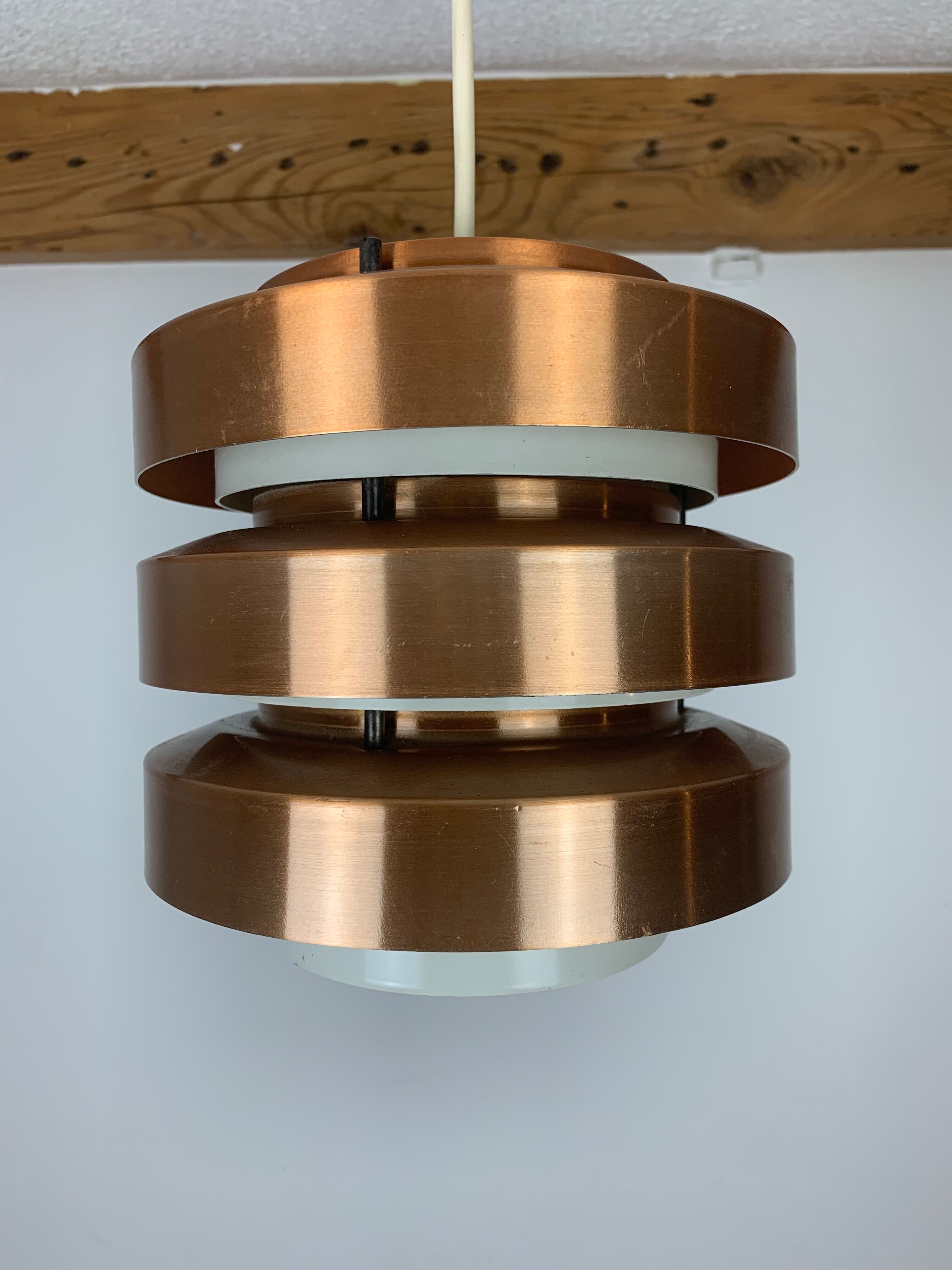 Scandinavian copper pendant lamp by MetallDrucker 60s