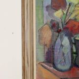 Swedish Mid-Century Oil On Canvas Painting" Still Life " --Vintage & Framed