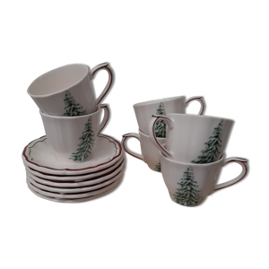 Lot de 6 tasses thé Filets Noël