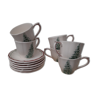 Lot de 6 tasses thé Filets Noël