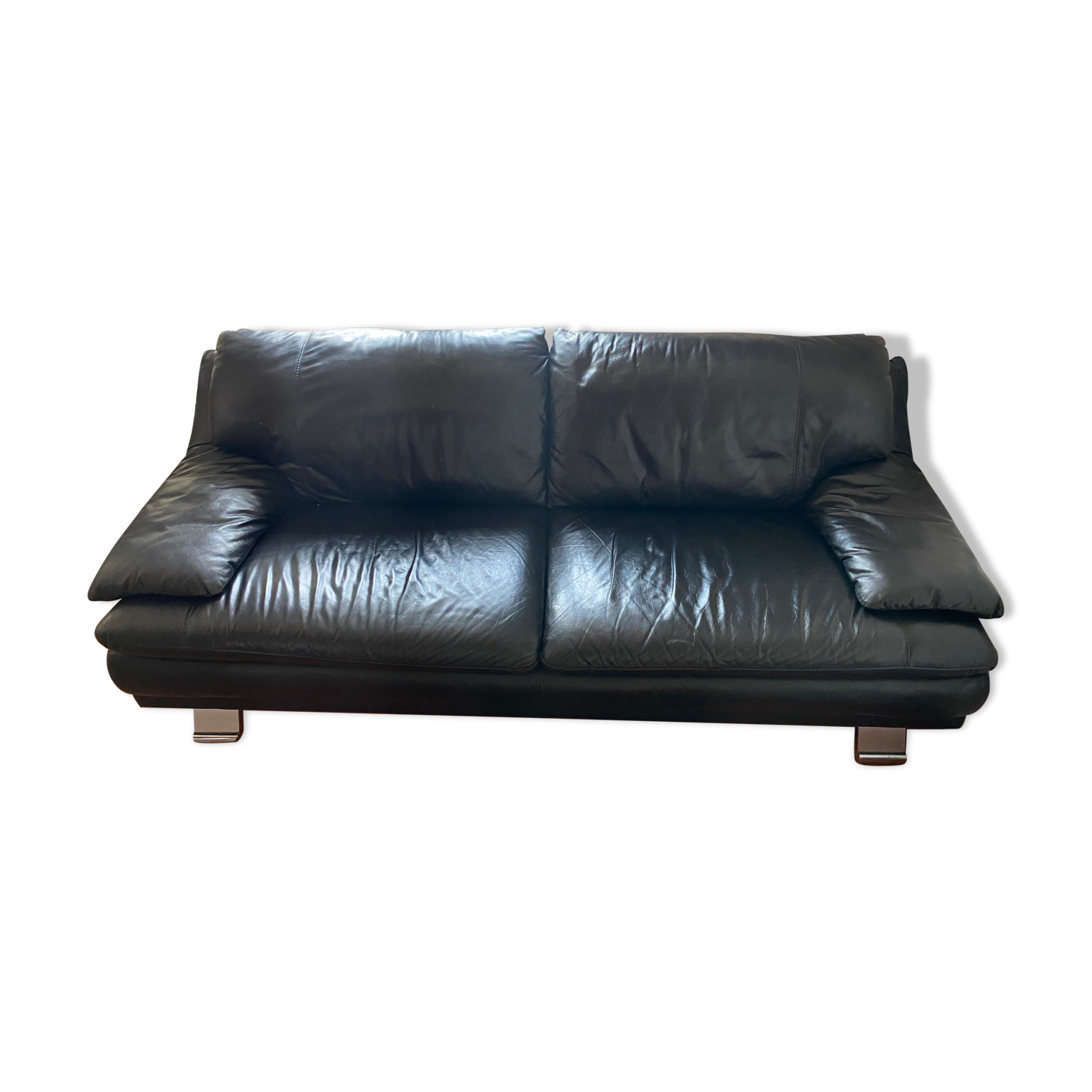 Vintage 3-seater leather sofa