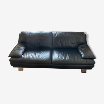 Vintage 3-seater leather sofa