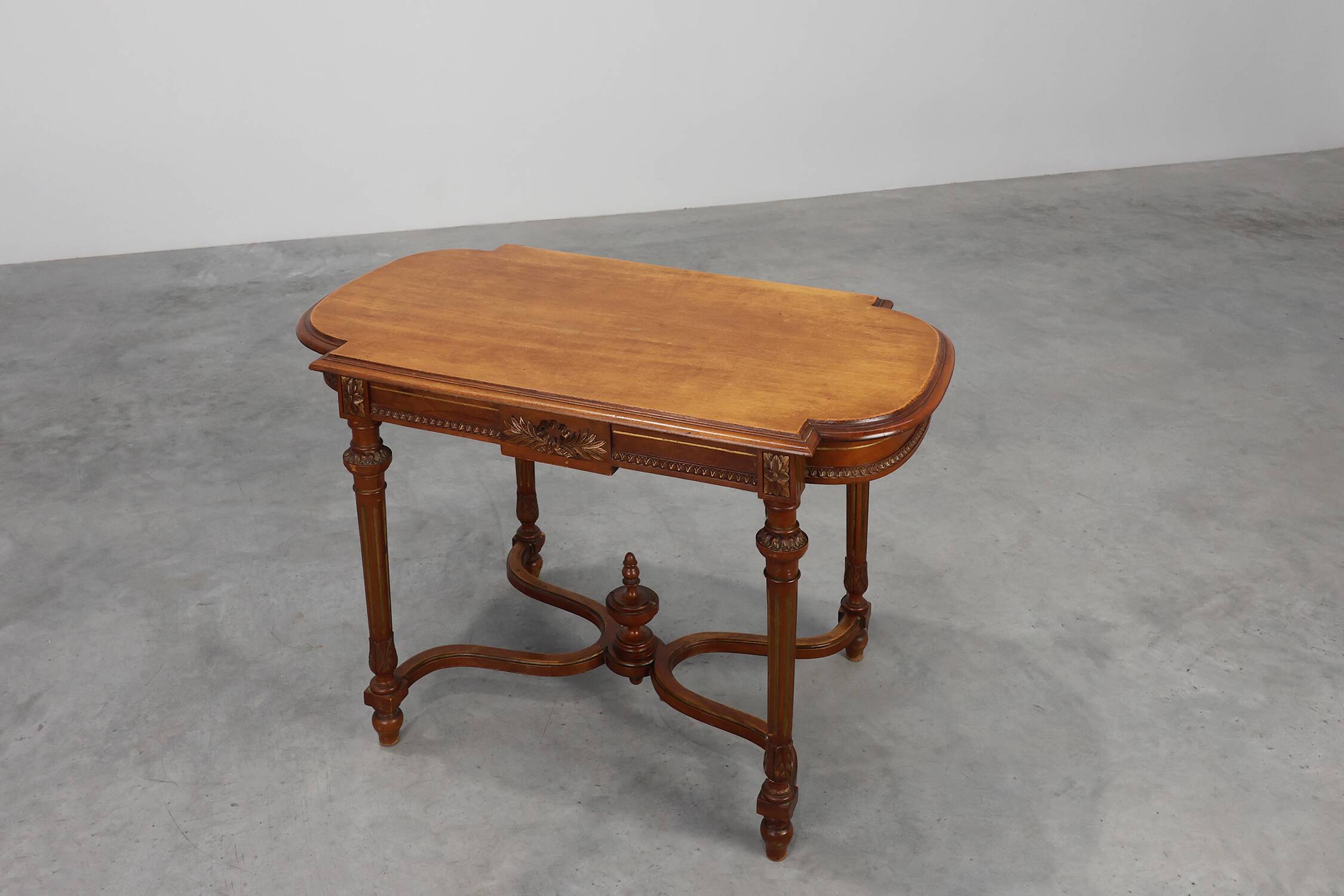 French Empire‑Style Oak Side Table with Gilt Details, ca. 1900