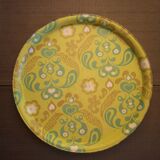 Metal service tray floral patterns - 1970s