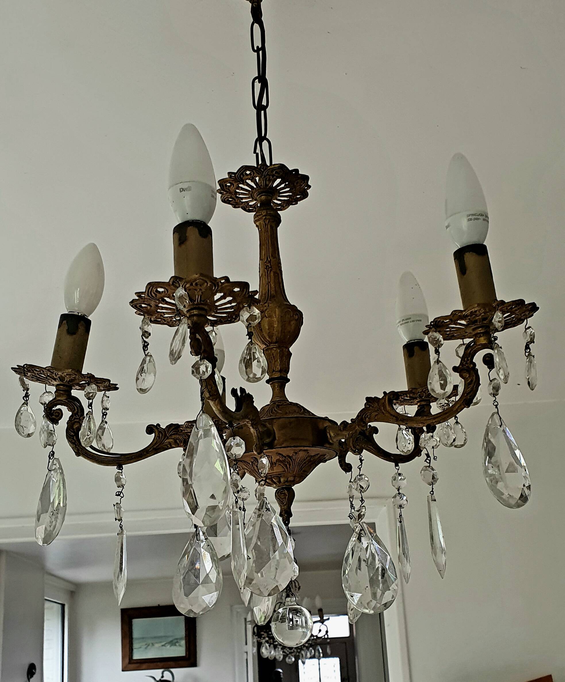 Bronze chandelier and pendants