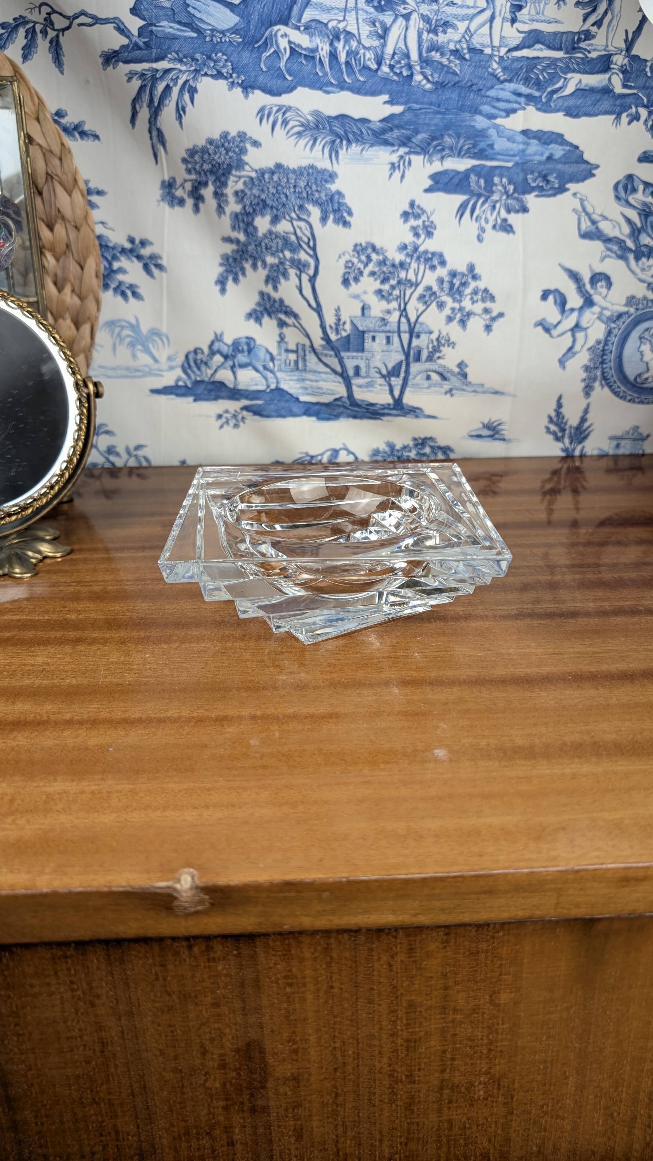 Crystal Pocket or Candle Holder by JG Durand Contemporary Art Deco Style