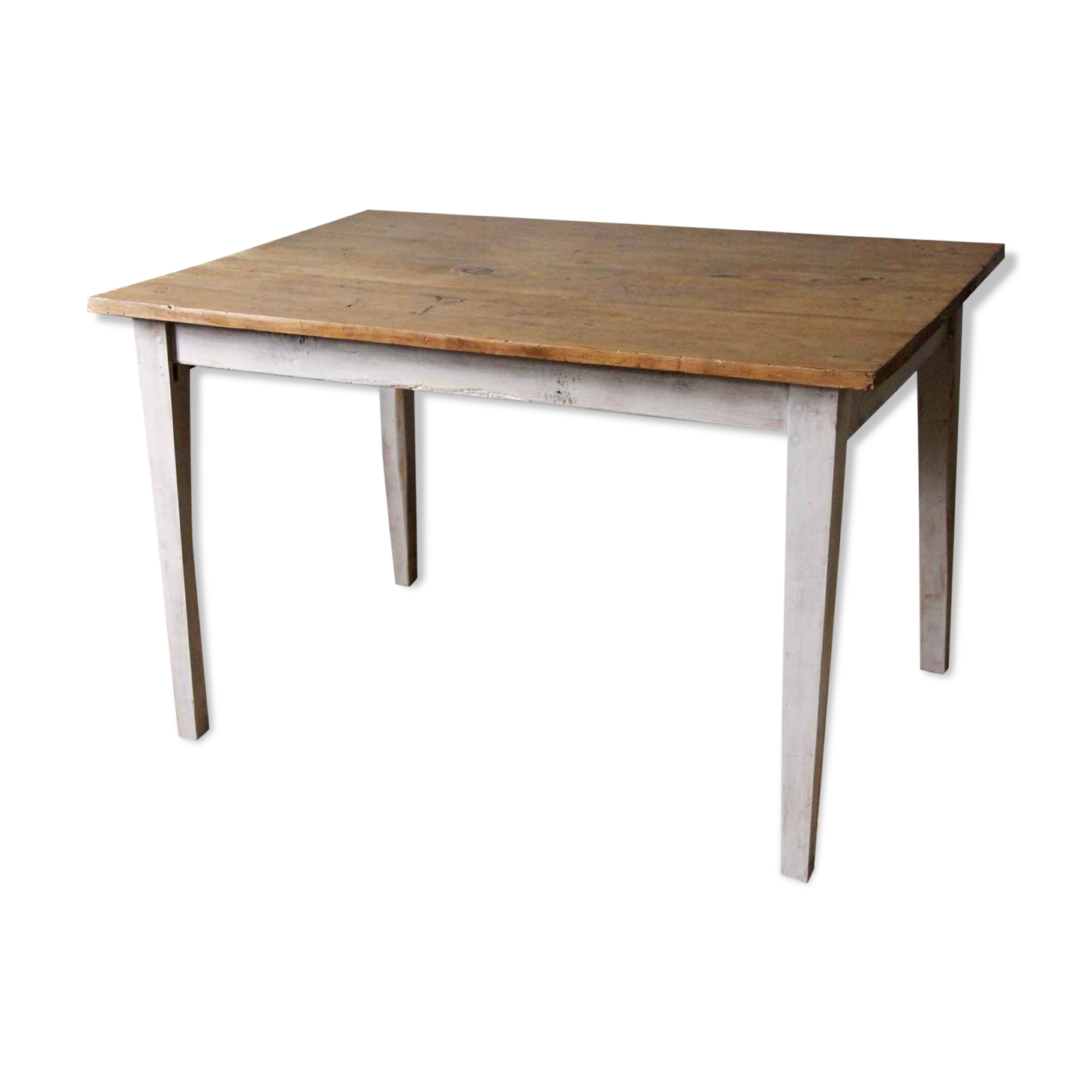 Patinated wooden dining table