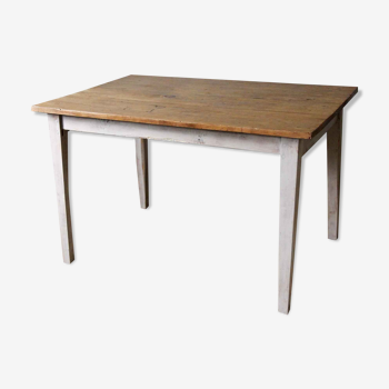 Patinated wooden dining table