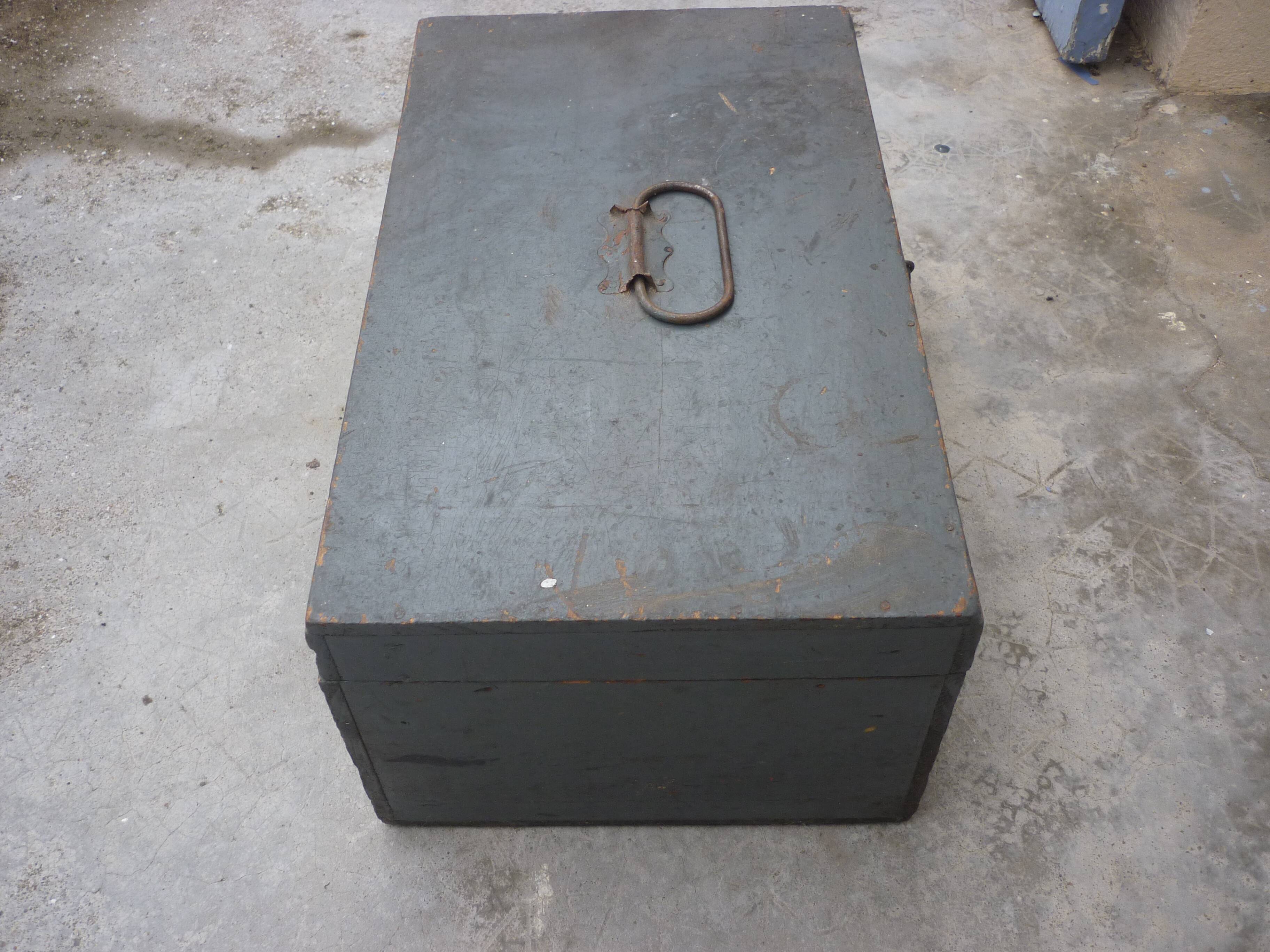 Wooden crate painted in grey