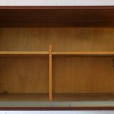 Danish teak flip-top media wall cabinet, 1960s