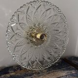 Large vintage chiseled glass wall light