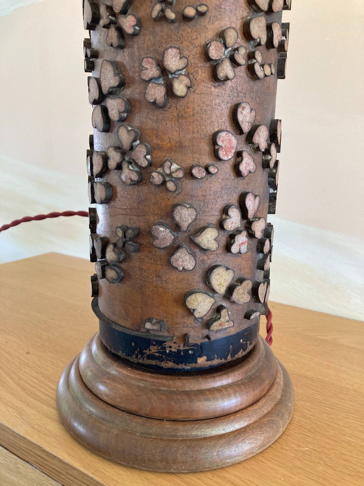 Printing roll lamp, Wood and Brass, Late 19th century