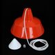 Louis Poulsen / Axel Wedel Madsen “Arbejdspendel” enamel pendant lamp / Danish industrial design / orange