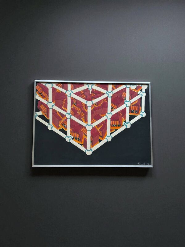 Composition pop art fernand Flausch belgique 1972
