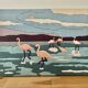 Pink Flamingo canvas tapestry