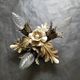 Vintage Florentine floral hand-forged silver-plated 3-light flush mount from Banci Firenze, Italy, Florence 1960s, set of 5